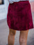 Velma in Velvet Front Button Skirt - Wine