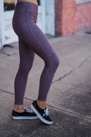 Jersey Knit Lounge Yoga Pant - Plum