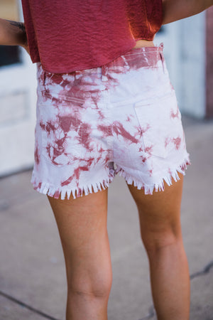 Tie Dye Fringe Denim Short