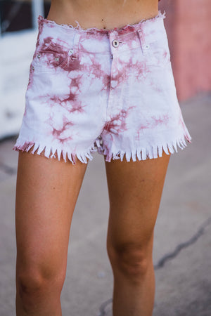 Tie Dye Fringe Denim Short