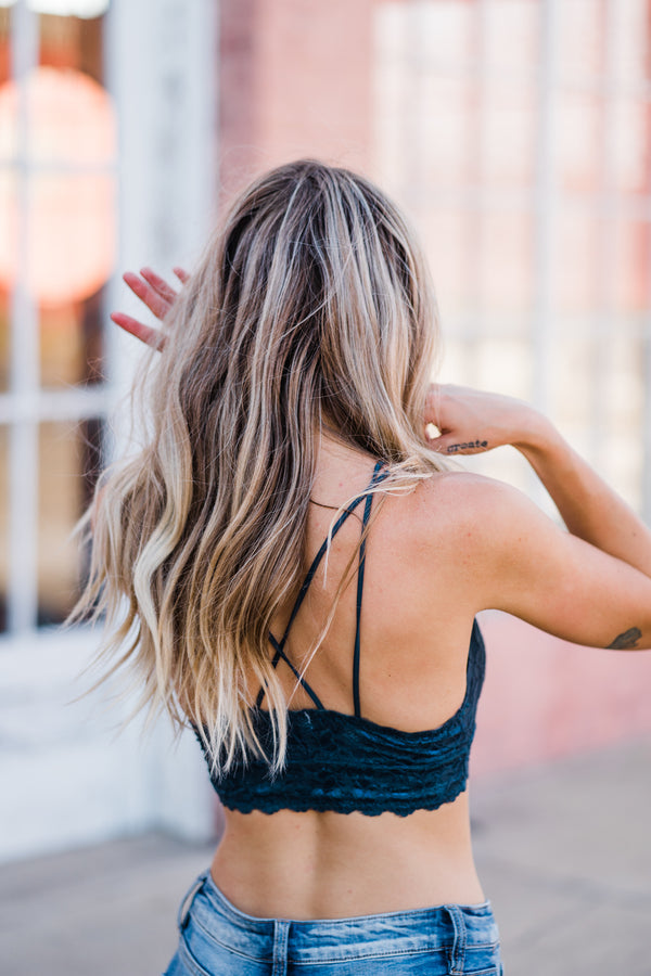 Diamond Back Longline Bralette - Teal