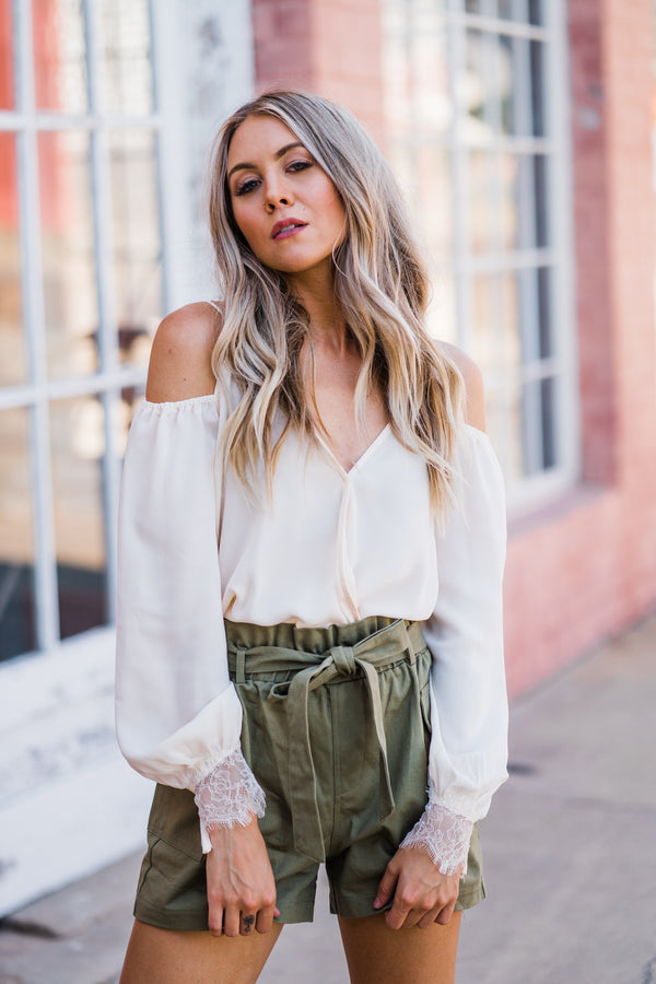 Peek-a-Boo  Lady in Lace Blouse