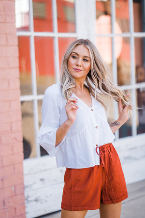 Bells & Buttons Linen Top