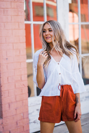 Bells & Buttons Linen Top