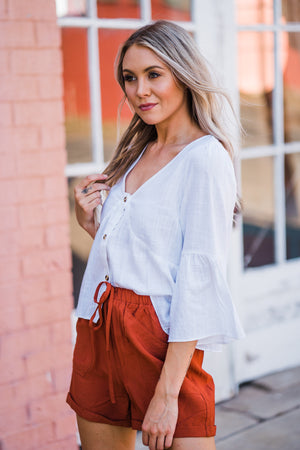 Bells & Buttons Linen Top