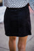 Velma in Velvet Front Button Skirt - Black