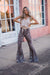 Leopard Jersey Knit Bell Pant