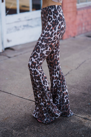 Leopard Jersey Knit Bell Pant